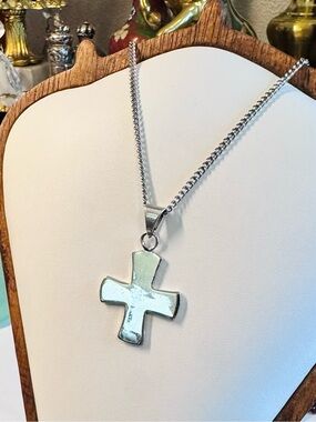 Vintage Taxco Mexican Sterling Silver Flared Cross Pendant